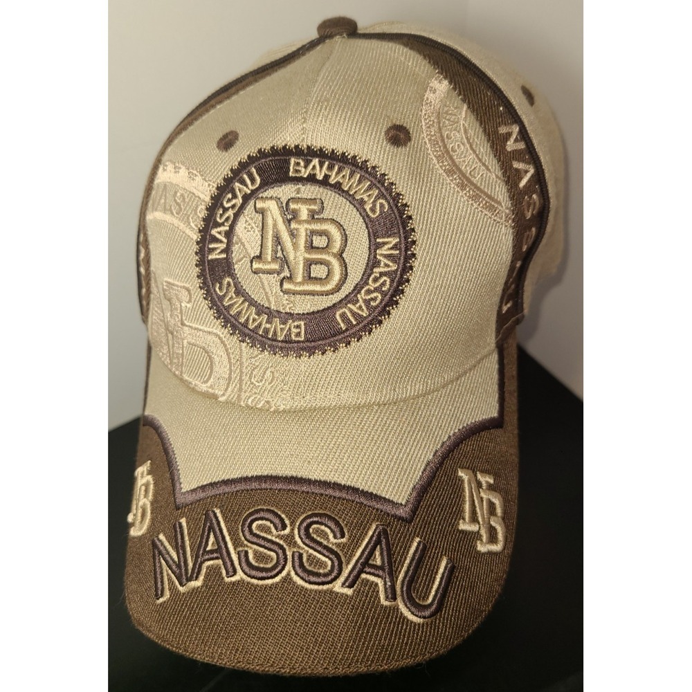 NWOT Nassau Bahamas NB Embroidered Adjustable Hat Brown Baseball Truckers Cap